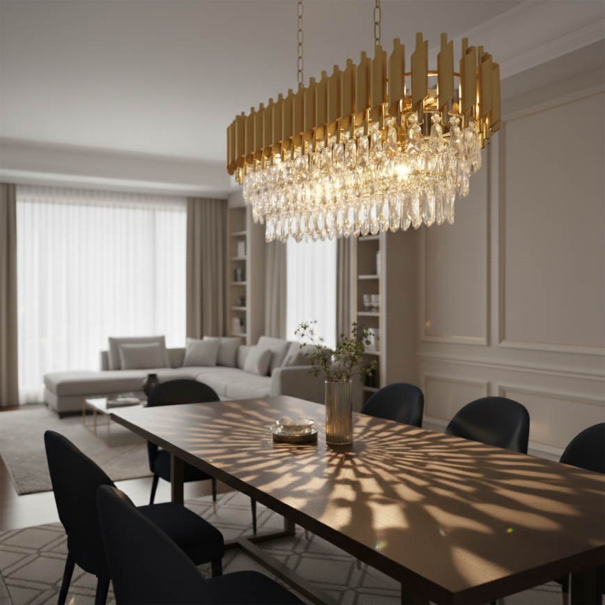 Brilagi - Luster na lancu ECLIPSE 10xE14/10W/230V 78x28 cm zlatna