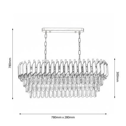 Brilagi - Luster na lancu ECLIPSE 10xE14/10W/230V 78x28 cm zlatna