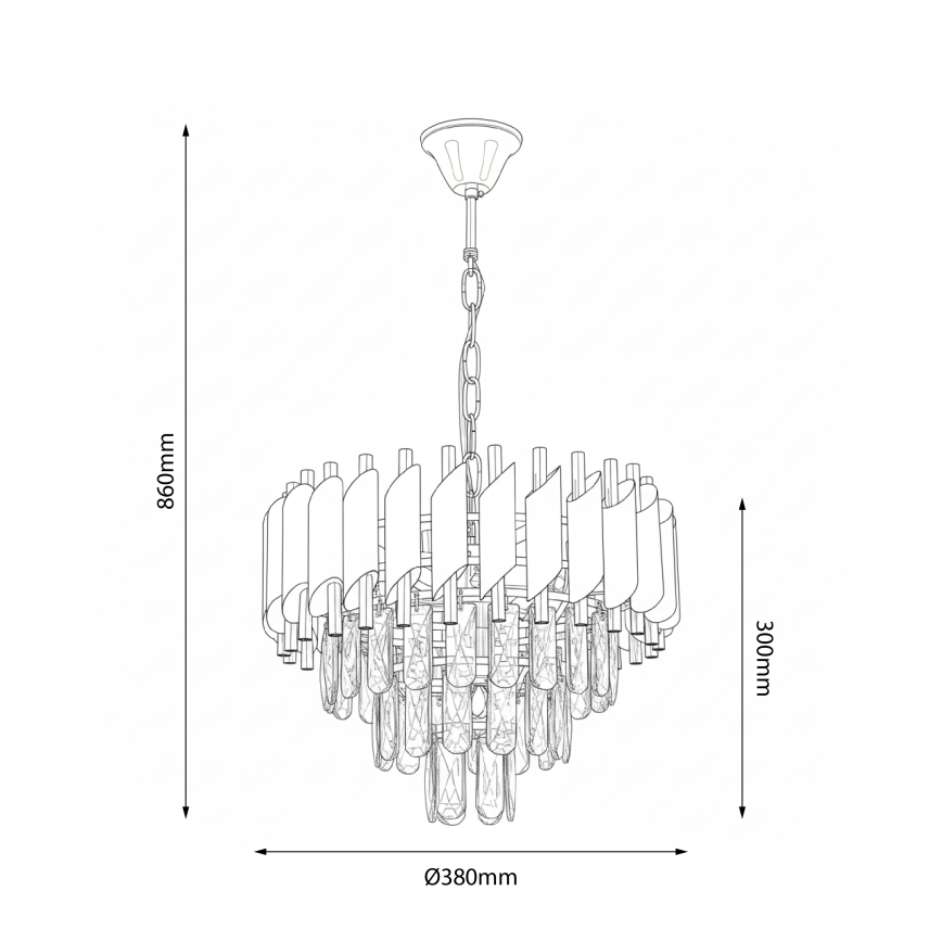 Brilagi - Luster na lancu ECLIPSE 5xE14/10W/230V prečnik 38 cm crna/zlatna