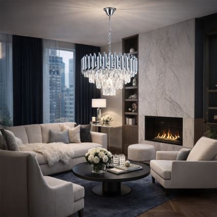 Brilagi - Luster na lancu ECLIPSE 5xE14/10W/230V, prečnik 38 cm, srebrna