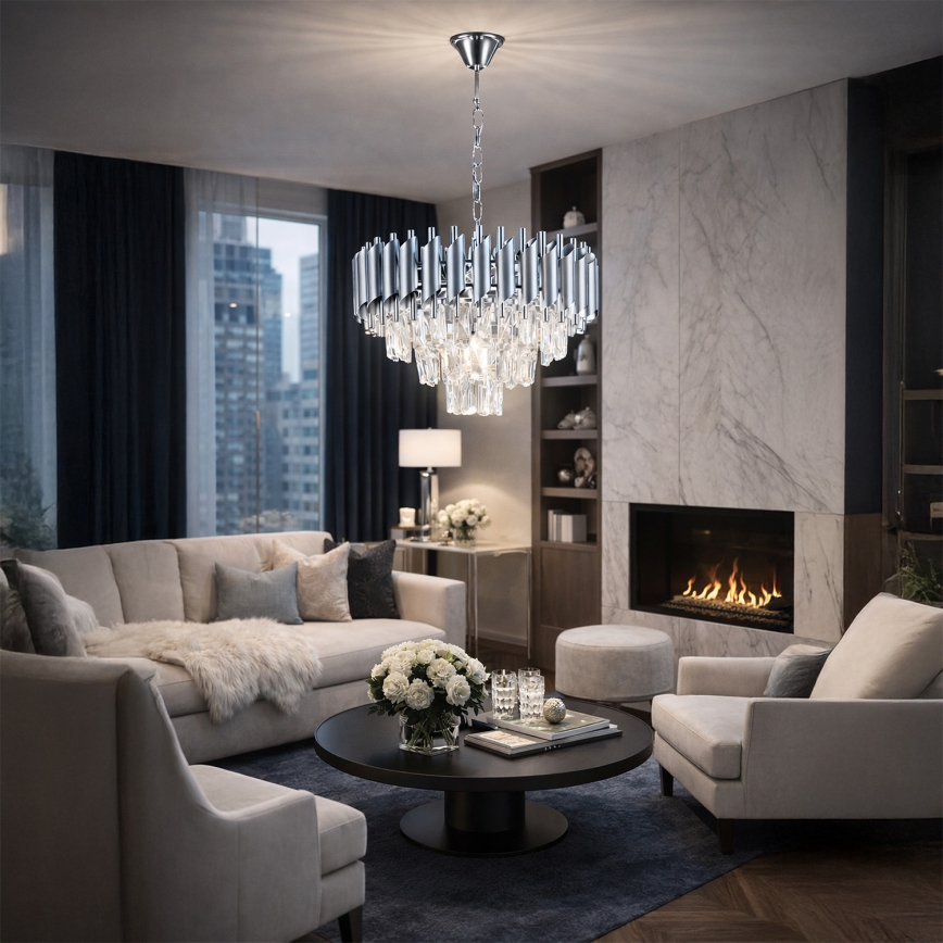 Brilagi - Luster na lancu ECLIPSE 5xE14/10W/230V, prečnik 38 cm, srebrna