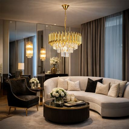 Brilagi - Luster na lancu ECLIPSE 5xE14/10W/230V prečnik 38 cm zlatni