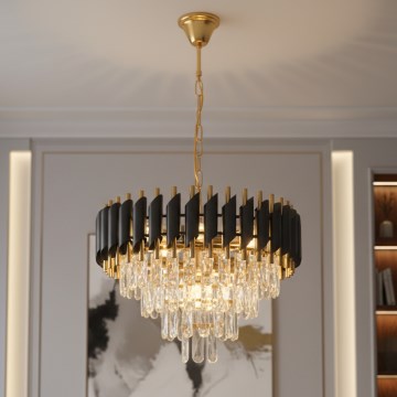 Brilagi - Luster na lancu ECLIPSE 7xE14/10W/230V, prečnik 48 cm, crna/zlatna