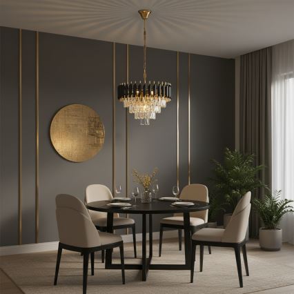 Brilagi - Luster na lancu ECLIPSE 7xE14/10W/230V, prečnik 48 cm, crna/zlatna