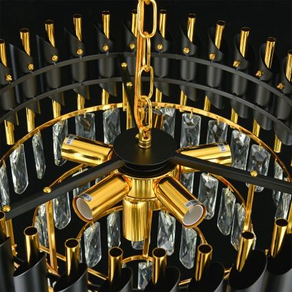 Brilagi - Luster na lancu ECLIPSE 7xE14/10W/230V, prečnik 48 cm, crna/zlatna