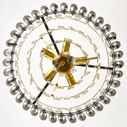 Brilagi - Luster na lancu ECLIPSE 7xE14/10W/230V, prečnik 48 cm, crna/zlatna