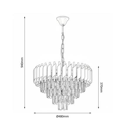 Brilagi - Luster na lancu ECLIPSE 7xE14/10W/230V prečnik 48 cm srebrna