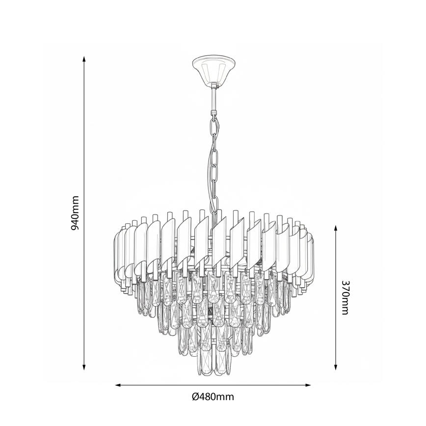 Brilagi - Luster na lancu ECLIPSE 7xE14/10W/230V prečnik 48 cm srebrna