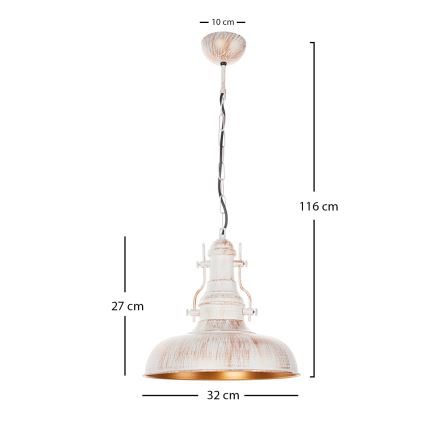 Brilagi - Luster na lancu PYRONIC 1xE27/40W/230V prečnik 32 cm krem/patina