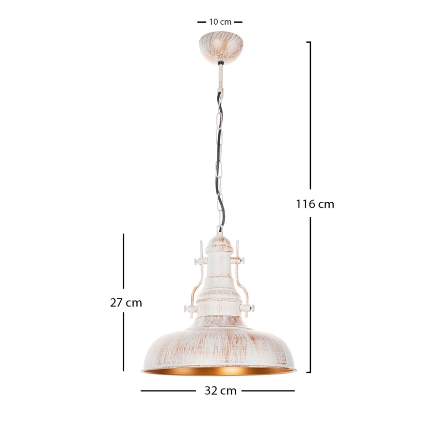 Brilagi - Luster na lancu PYRONIC 1xE27/40W/230V prečnik 32 cm krem/patina