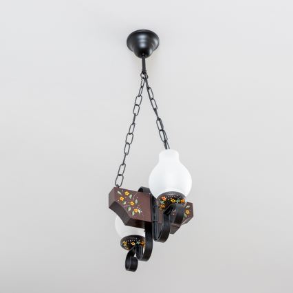 Brilagi - Luster na lancu QUEEN 2xE14/40W/230V bukva/wenge