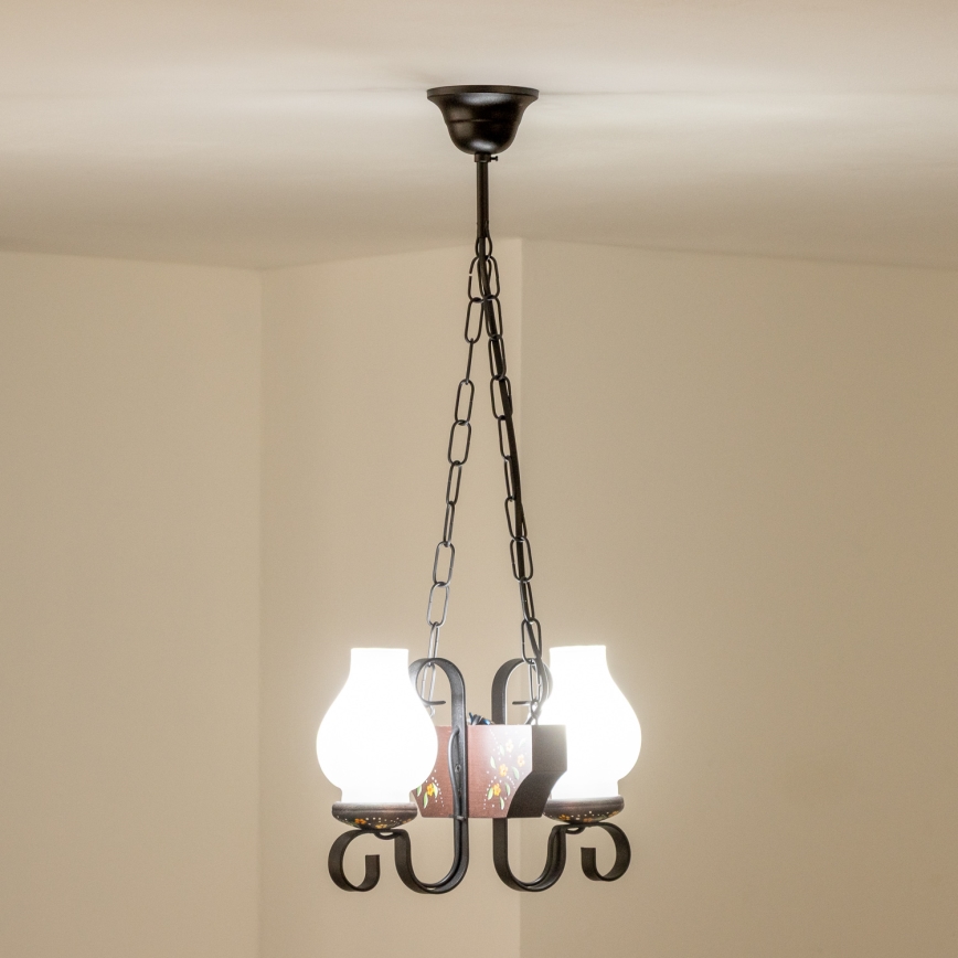 Brilagi - Luster na lancu QUEEN 2xE14/40W/230V bukva/wenge