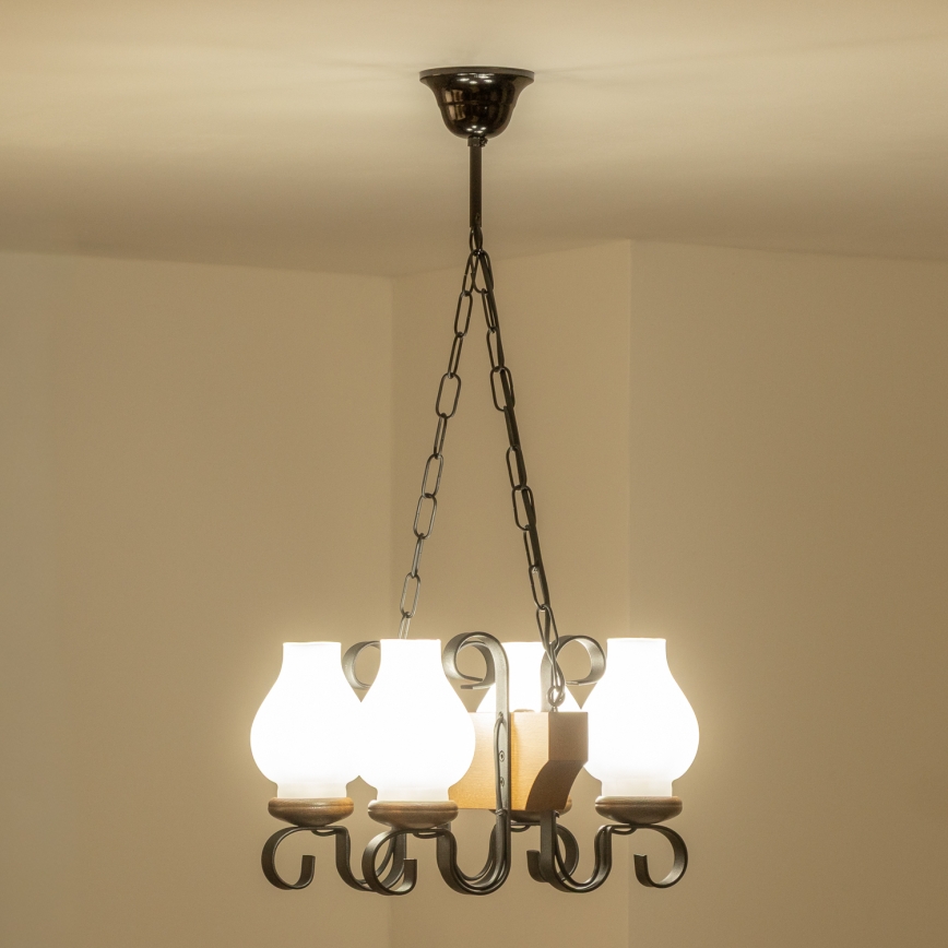 Brilagi - Luster na lancu QUEEN 4xE14/40W/230V buk/orah