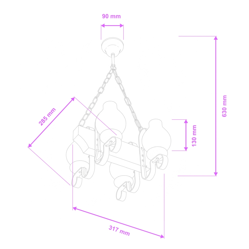 Brilagi - Luster na lancu QUEEN 4xE14/40W/230V buk/orah