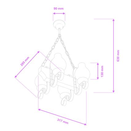 Brilagi - Luster na lancu QUEEN 4xE14/40W/230V bukva