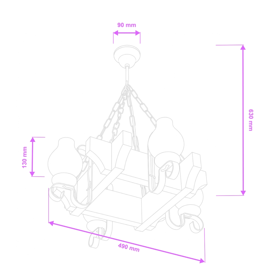 Brilagi - Luster na lancu QUEEN 4xE14/40W/230V bukva/krem