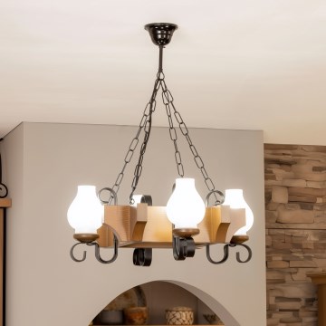 Brilagi - Luster na lancu QUEEN 4xE14/40W/230V bukva/orah