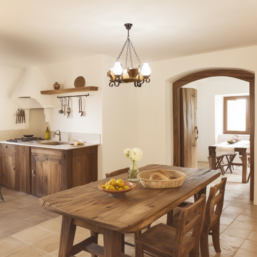 Brilagi - Luster na lancu QUEEN 4xE14/40W/230V bukva/orah