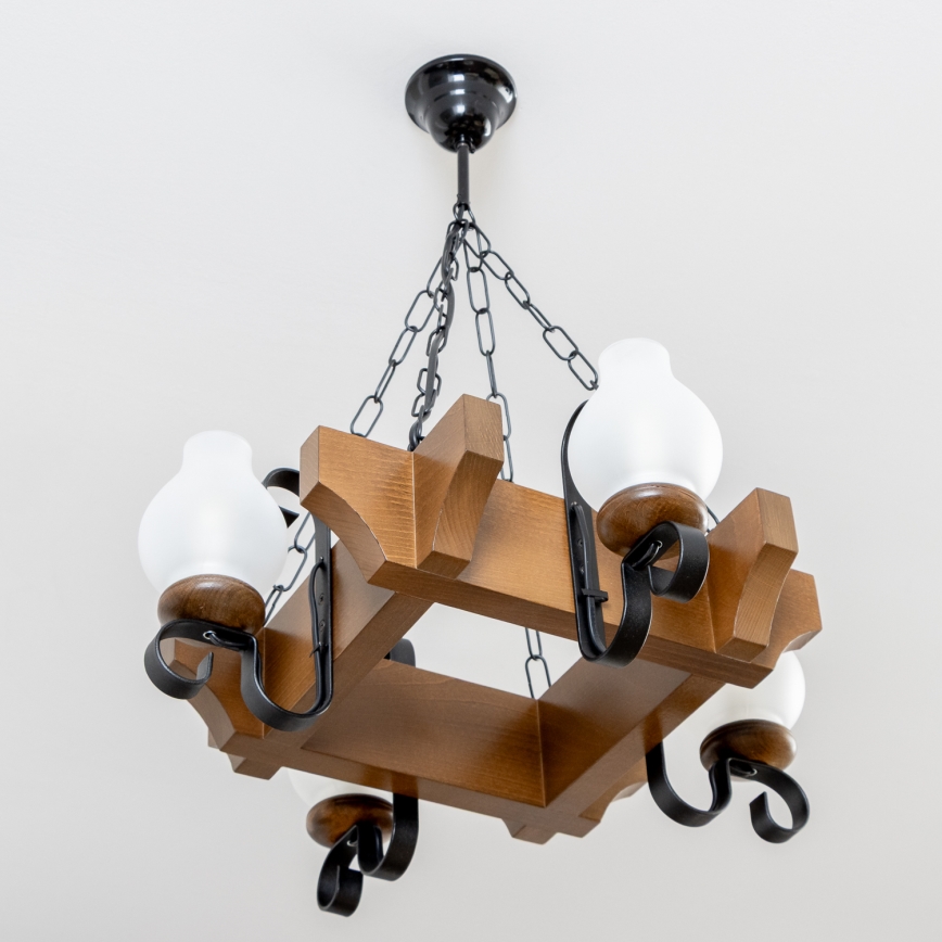 Brilagi - Luster na lancu QUEEN 4xE14/40W/230V bukva/orah