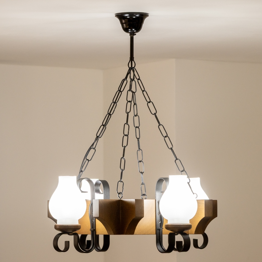 Brilagi - Luster na lancu QUEEN 4xE14/40W/230V bukva/orah