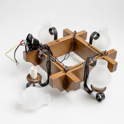 Brilagi - Luster na lancu QUEEN 4xE14/40W/230V bukva/orah