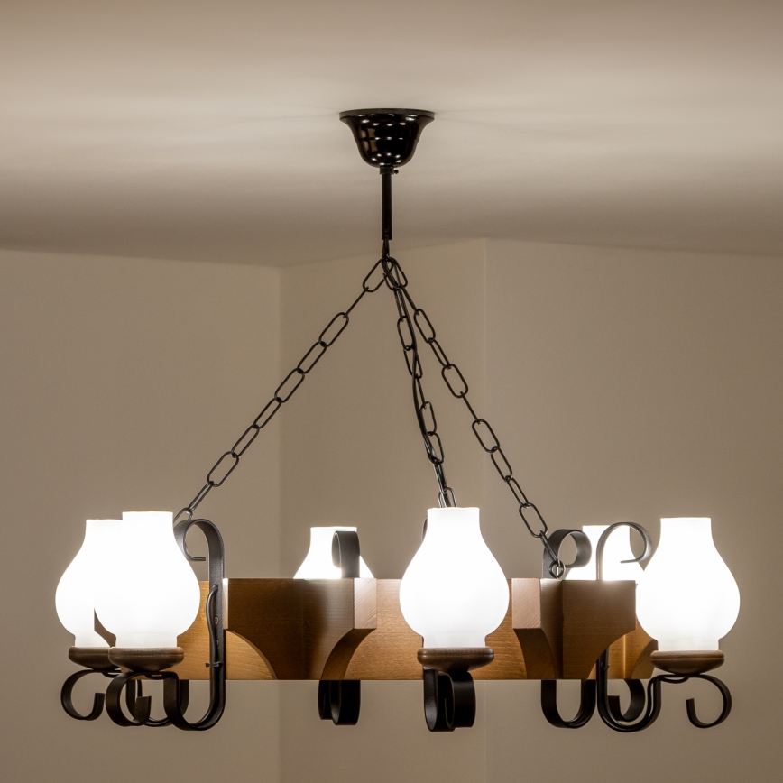 Brilagi - Luster na lancu QUEEN 6xE14/40W/230V buk/orah