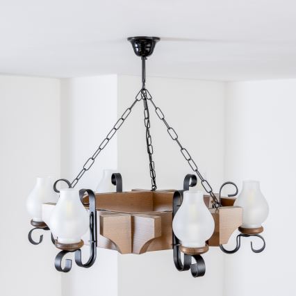 Brilagi - Luster na lancu QUEEN 6xE14/40W/230V buk/orah