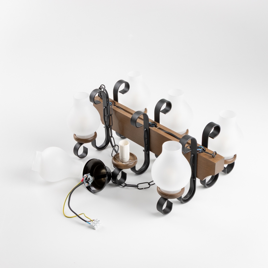 Brilagi - Luster na lancu QUEEN 6xE14/40W/230V buk/orah