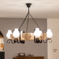 Brilagi - Luster na lancu QUEEN 6xE14/40W/230V hrast