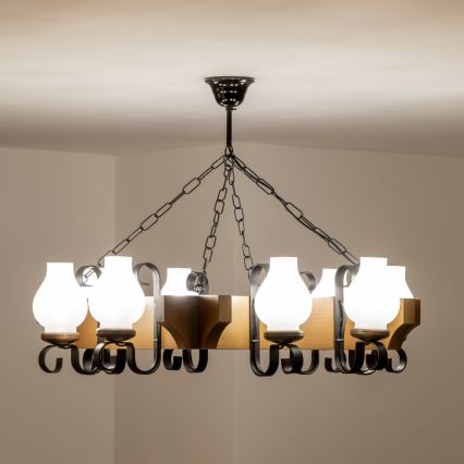 Brilagi - Luster na lancu QUEEN 8xE14/40W/230V buk/orah