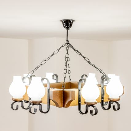 Brilagi - Luster na lancu QUEEN 8xE14/40W/230V buk/orah