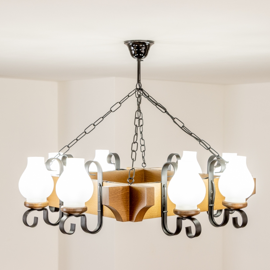 Brilagi - Luster na lancu QUEEN 8xE14/40W/230V buk/orah