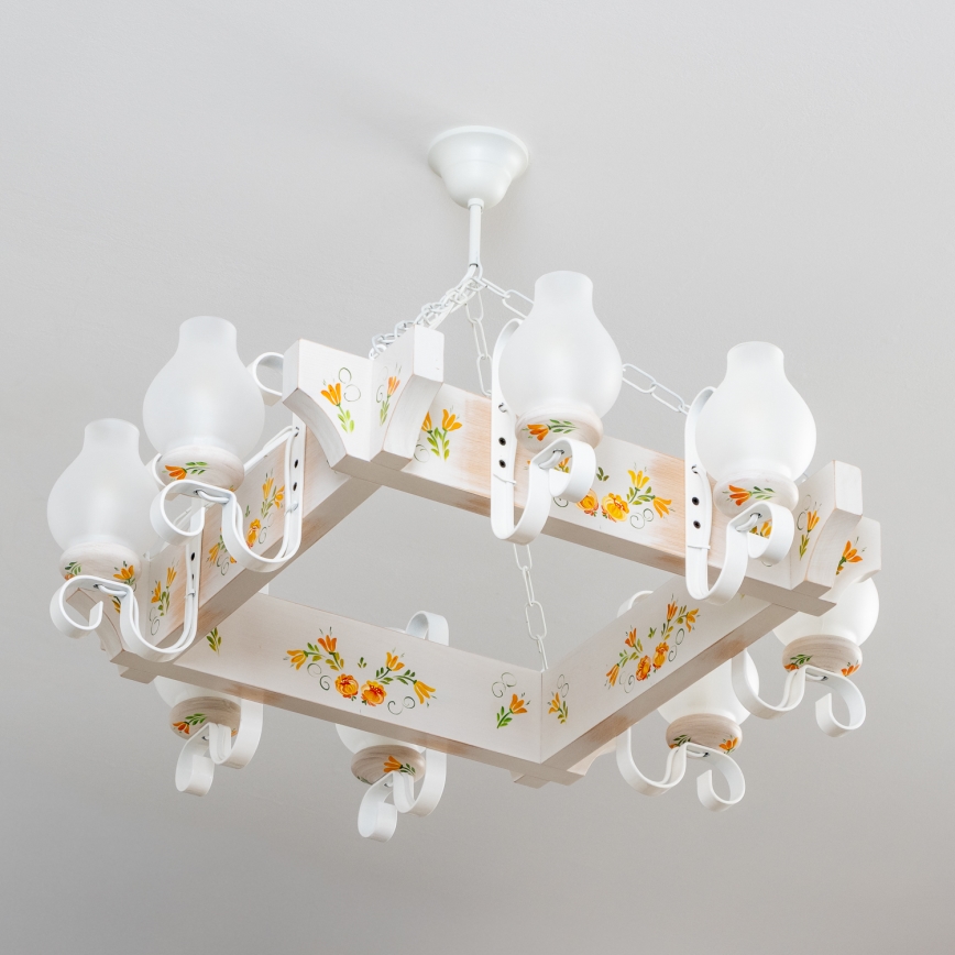 Brilagi - Luster na lancu QUEEN 8xE14/40W/230V bukva/krem
