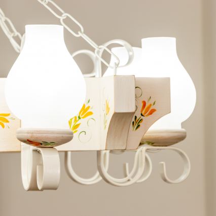 Brilagi - Luster na lancu QUEEN 8xE14/40W/230V bukva/krem