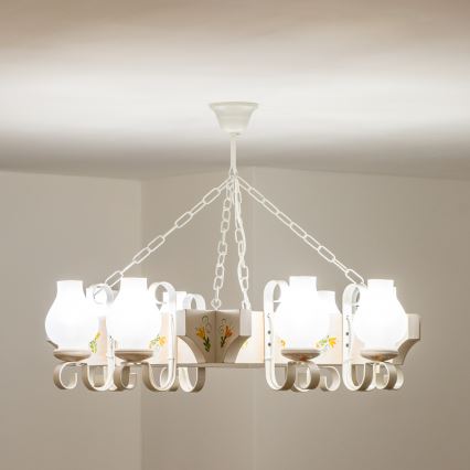 Brilagi - Luster na lancu QUEEN 8xE14/40W/230V bukva/krem