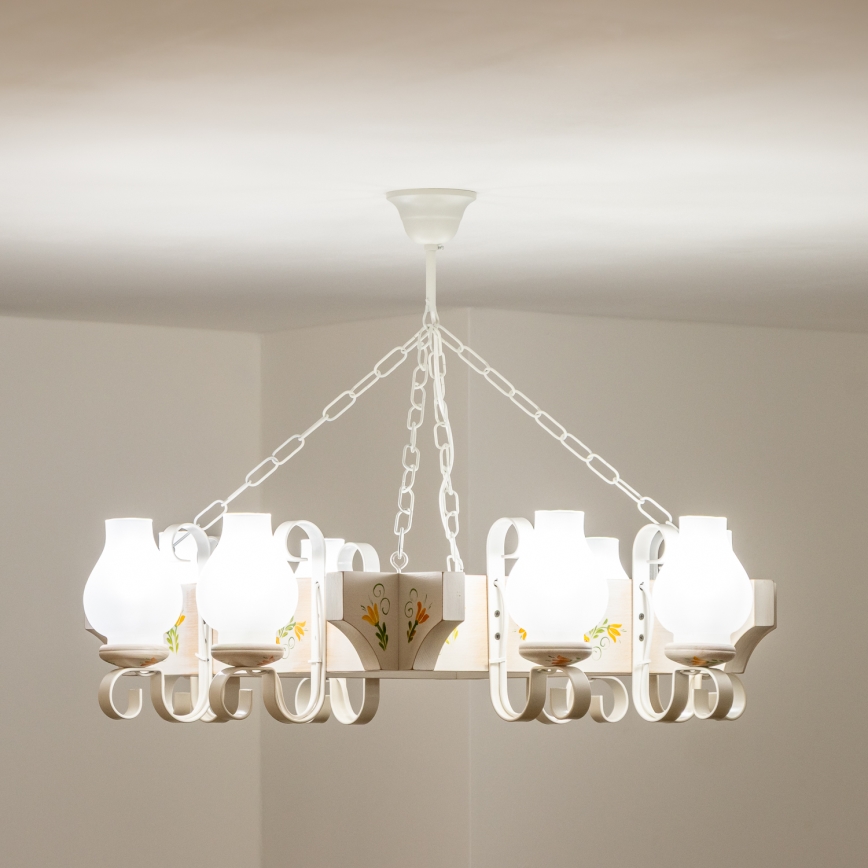 Brilagi - Luster na lancu QUEEN 8xE14/40W/230V bukva/krem
