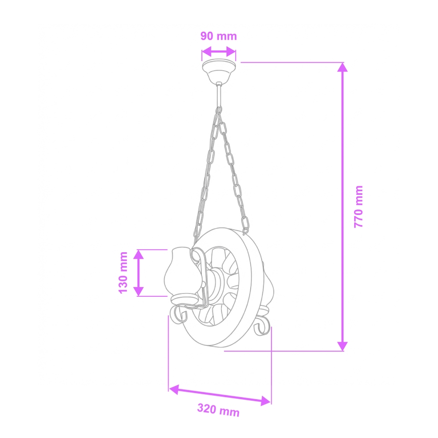 Brilagi - Luster na lancu ROATA 2xE14/40W/230V buk/orah