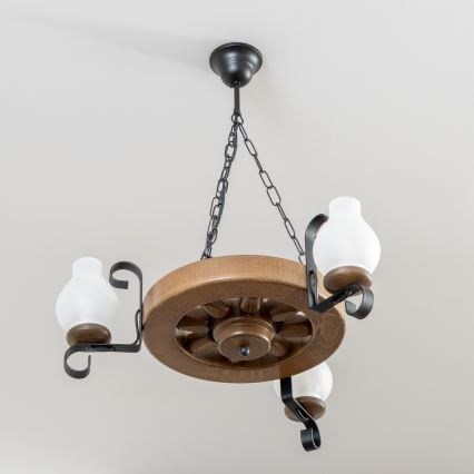 BRILAGI - Luster na lancu ROATA 3xE14/40W/230V bukva/orah