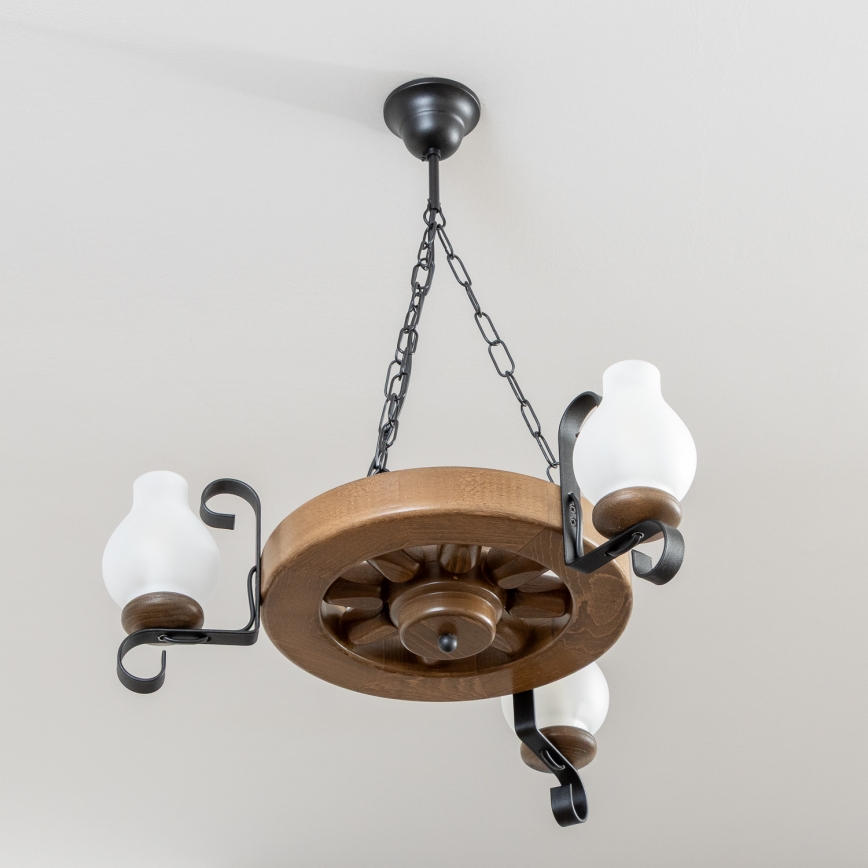 BRILAGI - Luster na lancu ROATA 3xE14/40W/230V bukva/orah