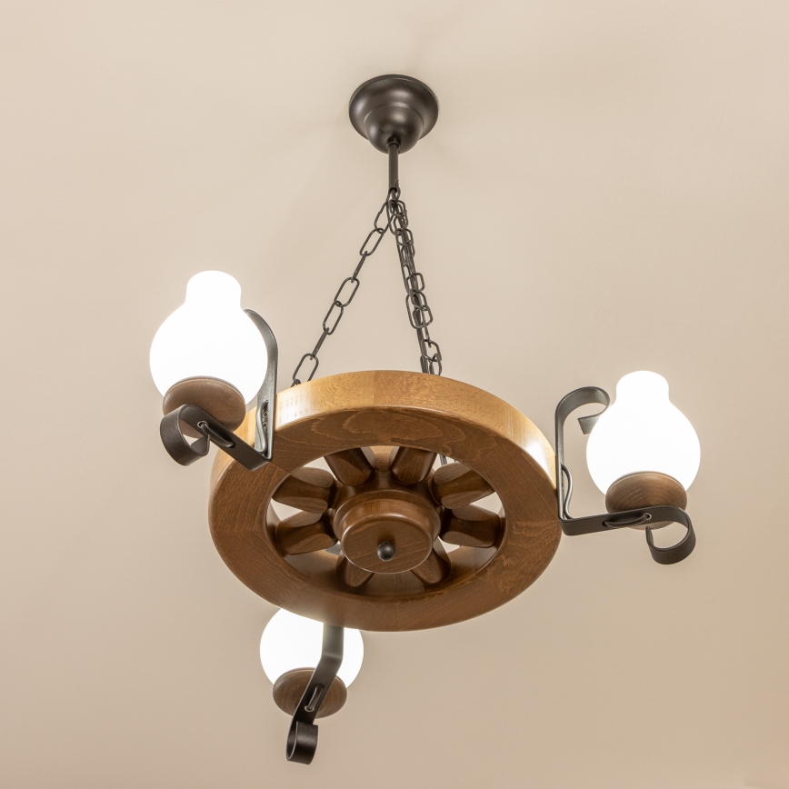 BRILAGI - Luster na lancu ROATA 3xE14/40W/230V bukva/orah