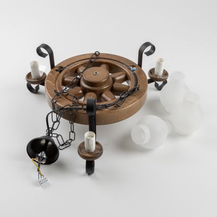 BRILAGI - Luster na lancu ROATA 3xE14/40W/230V bukva/orah