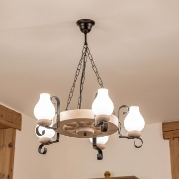 Brilagi - Luster na lancu ROATA 5xE14/40W/230V hrast