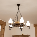 Brilagi - Luster na lancu ROATA 5xE14/40W/230V, prečnik 50 cm, buk/orah