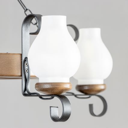 BRILAGI - Luster na lancu ROATA 5xE14/40W/230V prečnik 70 cm buk/orah