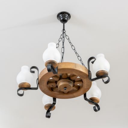 Brilagi - Luster na lancu ROATA 5xE14/40W/230V Ø 50 cm buk