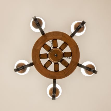 Brilagi - Luster na lancu ROATA 5xE14/40W/230V Ø 50 cm buk