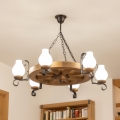 Brilagi - Luster na lancu ROATA 6xE14/40W/230V prečnik 70 cm bukovina