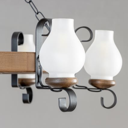Brilagi - Luster na lancu ROATA 6xE14/40W/230V prečnik 70 cm bukva/orah