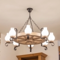 Brilagi - Luster na lancu ROATA 8xE14/40W/230V hrast