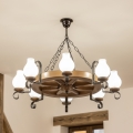 Brilagi - Luster na lancu ROATA 8xE14/40W/230V prečnika 70 cm bukva/orah